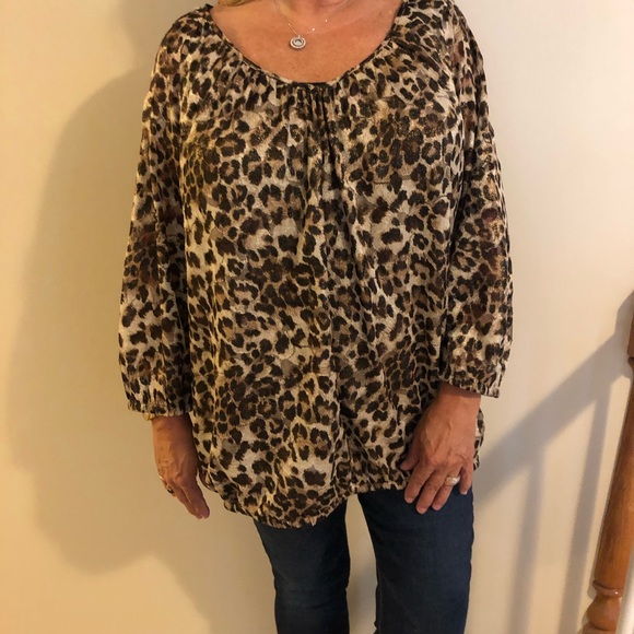 INC leopard print top - Picture 2 of 6